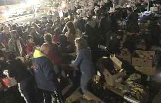 Sharing groceries at the Community Solidarity Farmingville Food Share