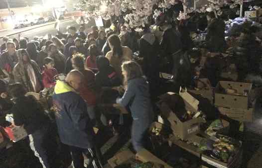 Sharing groceries at the Community Solidarity Farmingville Food Share