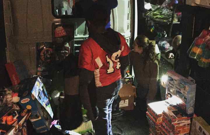 Sharing Toys at the Community Solidarity Huntington Food Share